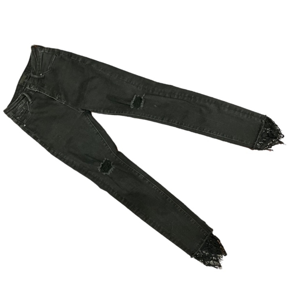 Mother Insider Crop Step Fray Black Jeans